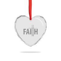 Christian Drummer Heart Crystal Glass Ornament Faith Drum Stick Cross