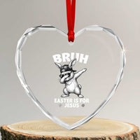 Christian Easter Bunny Heart Crystal Glass Ornament Bruh Easter Is For Jesus