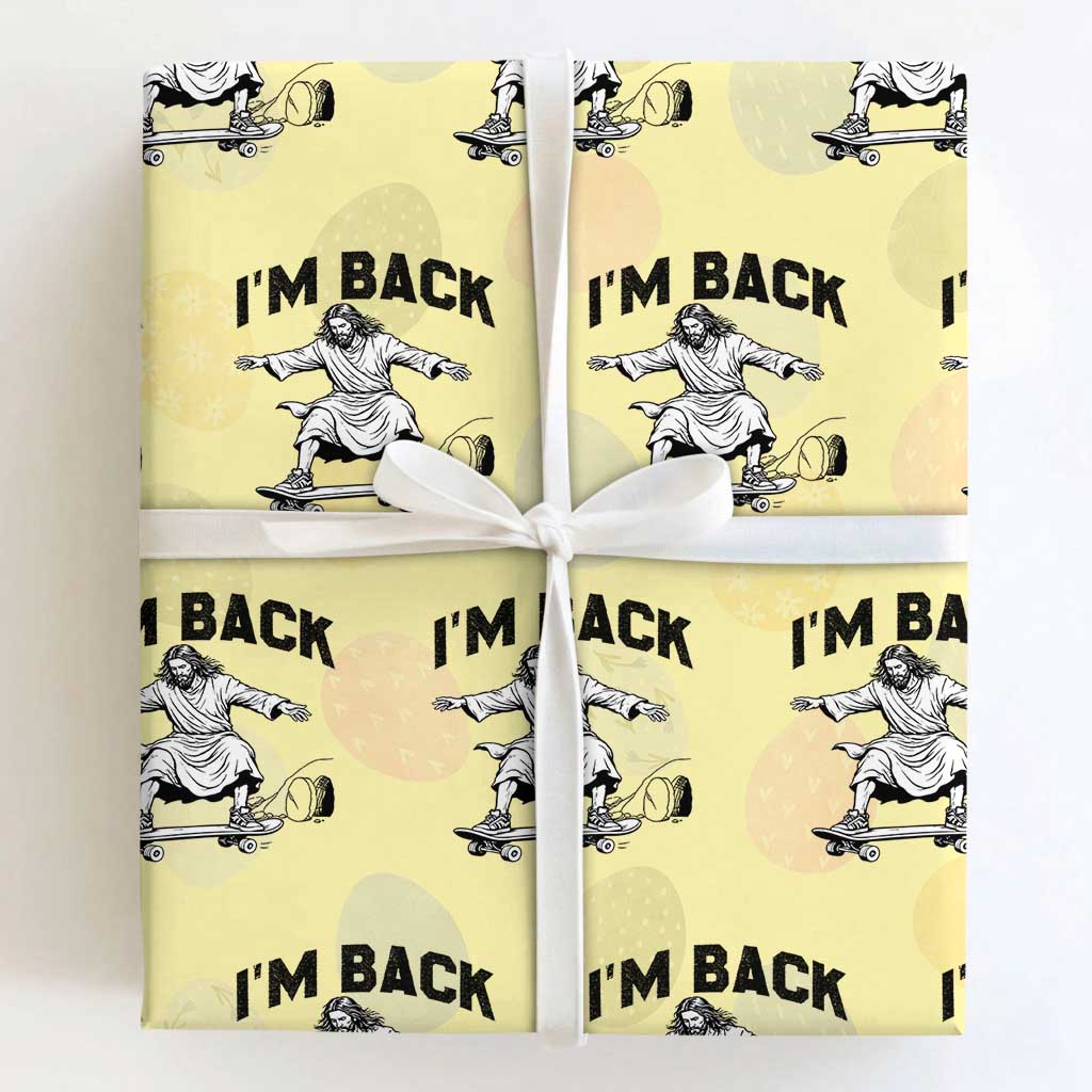 Christian Easter Wrapping Paper Roll Funny Skateboard Jesus I am Back