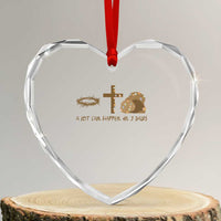 Christian Easter Heart Crystal Glass Ornament A Lot Can Happen In Three Days