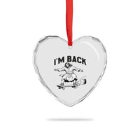 Christian Easter Heart Crystal Glass Ornament Funny Skateboard Jesus I am Back