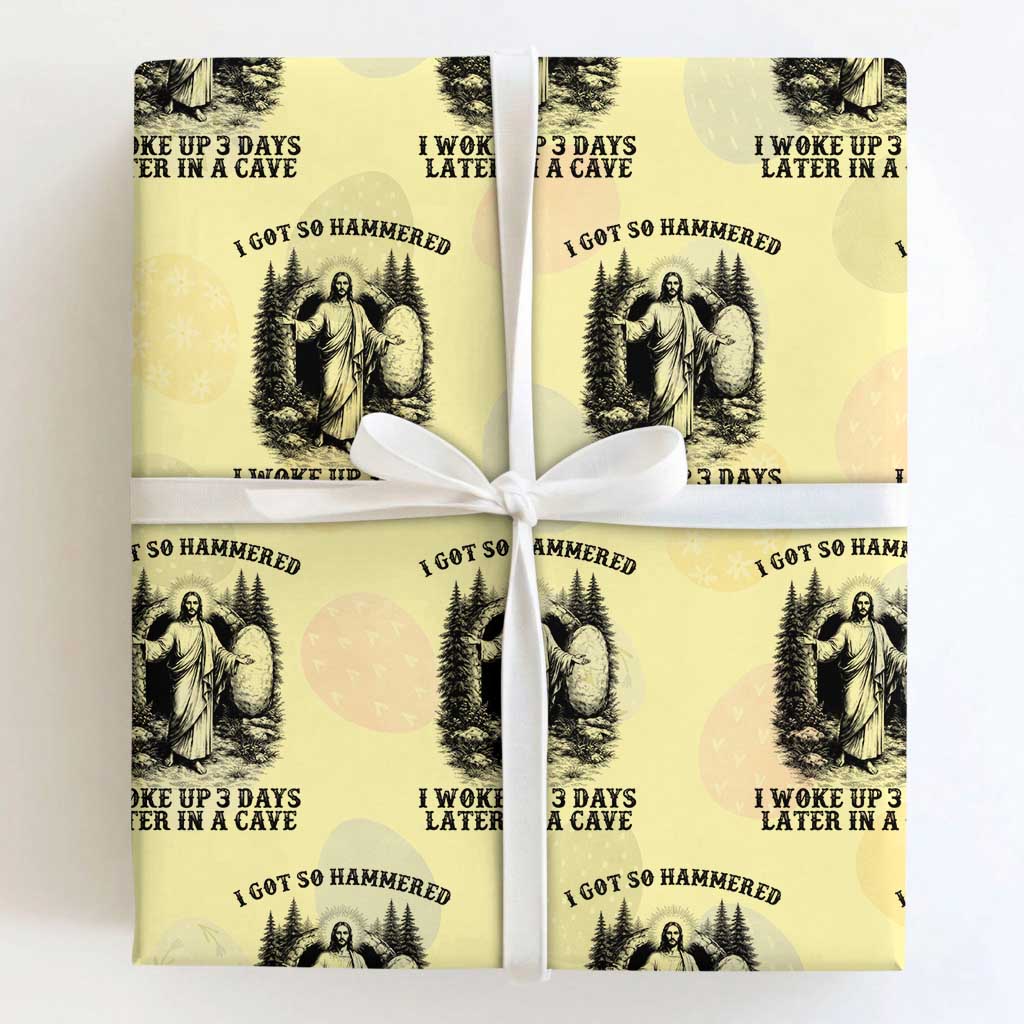 Christian Easter Jesus Wrapping Paper Roll I Got So Hammered Woke Up 3 Days