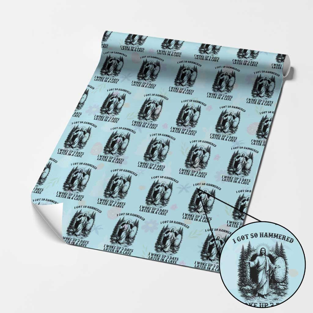 Christian Easter Jesus Wrapping Paper Roll I Got So Hammered Woke Up 3 Days