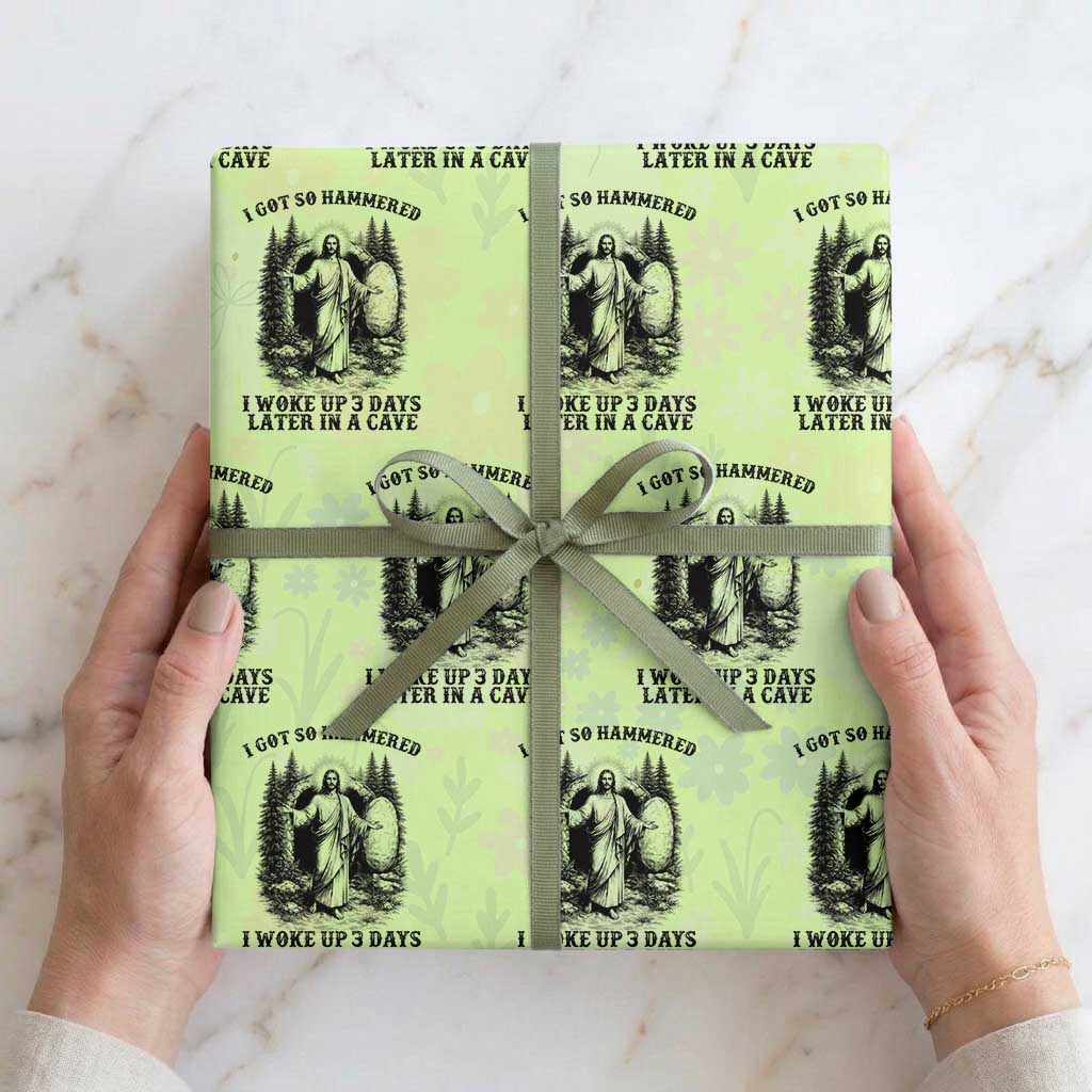 Christian Easter Jesus Wrapping Paper Roll I Got So Hammered Woke Up 3 Days