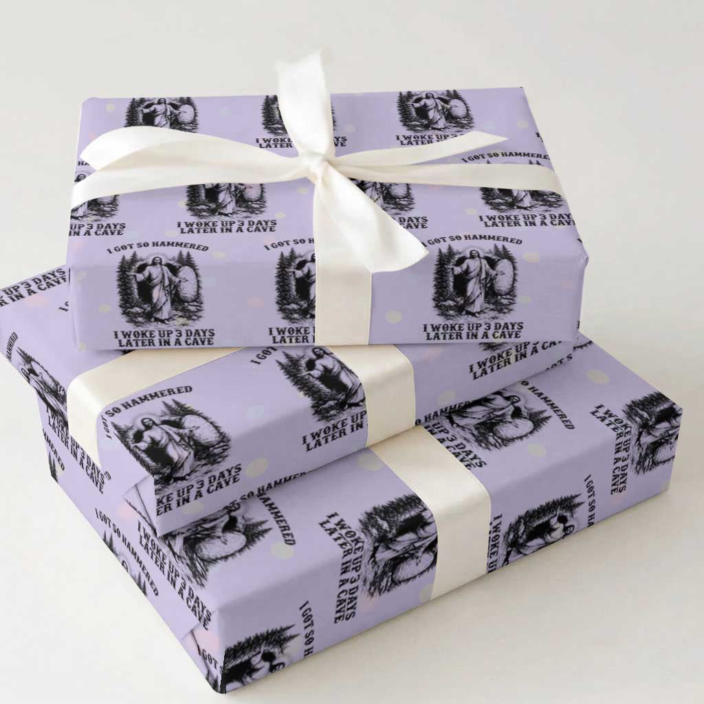Christian Easter Jesus Wrapping Paper Roll I Got So Hammered Woke Up 3 Days