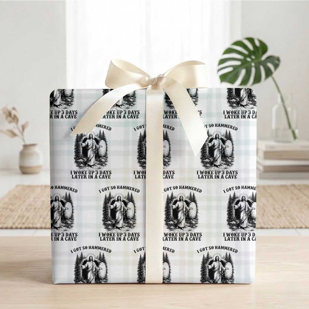Christian Easter Jesus Wrapping Paper Roll I Got So Hammered Woke Up 3 Days