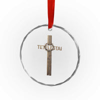 Christian Easter Resurrection Day Tetelestai Religious Cross Crystal Glass Ornament