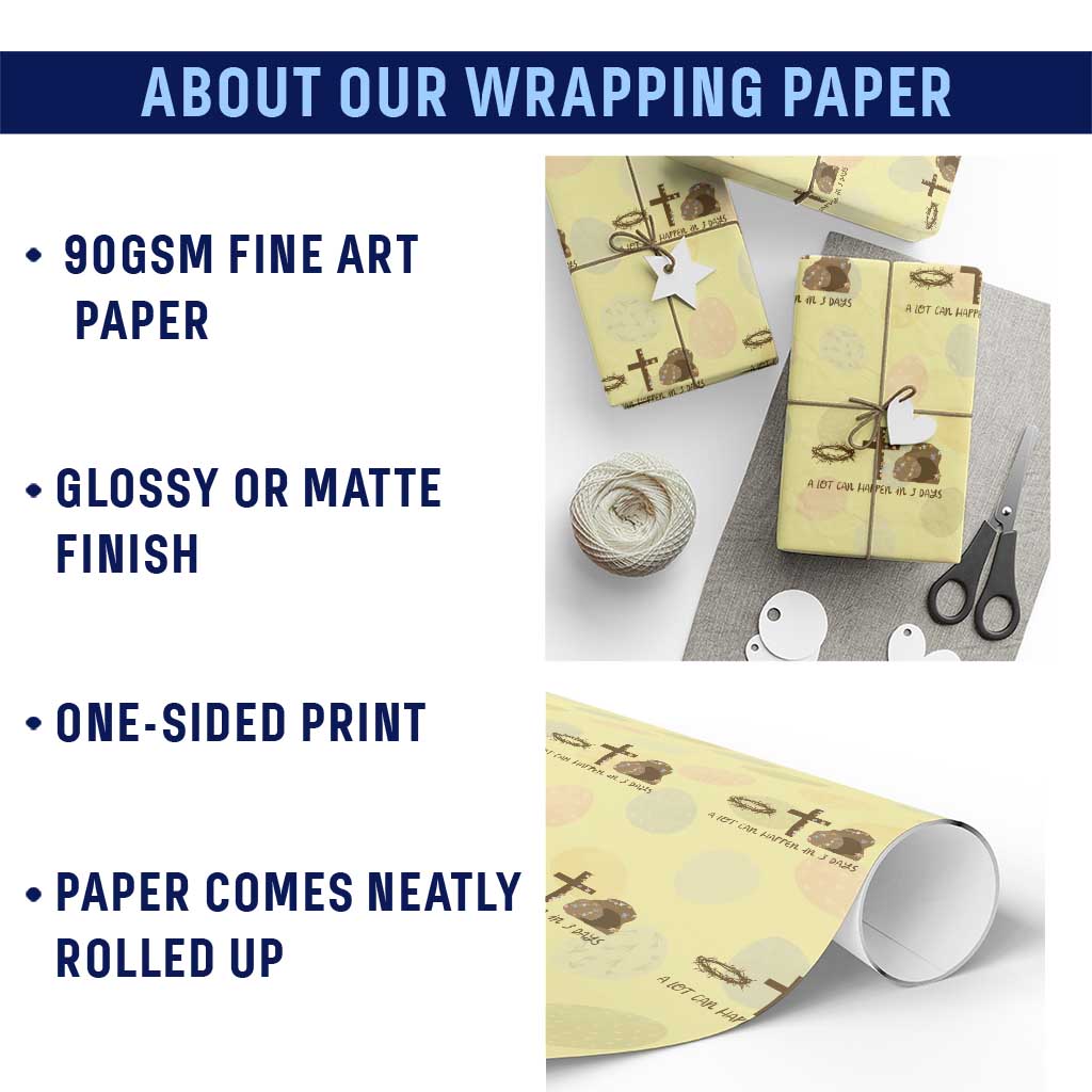 Christian Easter Wrapping Paper Roll A Lot Can Happen In Three Days