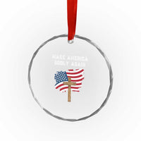Christian Faith Crystal Glass Ornament Make America Godly Again American Flag TS02