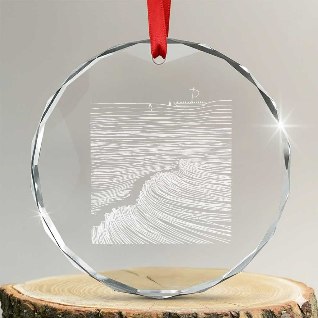 Christian Faith Crystal Glass Ornament Walk On Water Boho Bible Verse