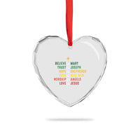 Christian Faith Heart Crystal Glass Ornament Believe Like Mary Trust Like Joseph Hope Like Shepherds - Wonder Print Shop
