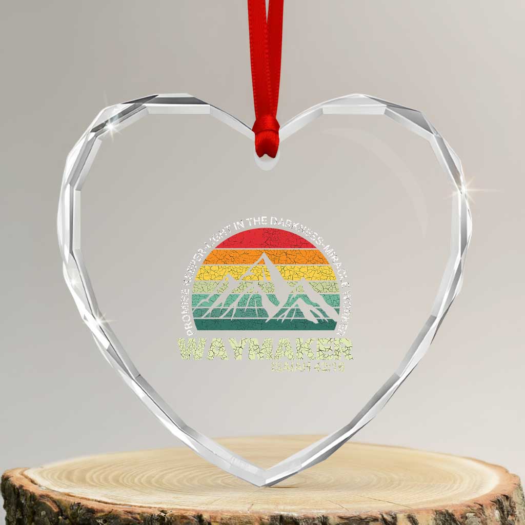 Christian Faith Heart Crystal Glass Ornament Waymaker Promise Keeper Miracle Worker Retro Vintage - Wonder Print Shop