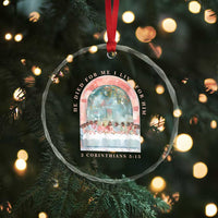 Christian Faith Last Supper Scripture Crystal Glass Ornament He Died for Me So I Live for Him Corinthians 5:15 Inspiration