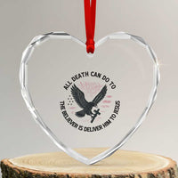 Christian Faith Patriotic Heart Crystal Glass Ornament Death Deliver The Believer To Jesus American Eagle Graphic - Wonder Print Shop