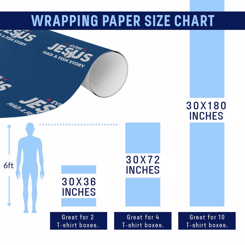 Christian Fishing Wrapping Paper Roll Even Jesus Had A Fish Story Funny Fisherman - Wonder Print Shop
