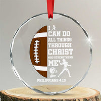 Christian Football Crystal Glass Ornament I Can Do All Things Through Christ Bible Verse - Wonder Print Shop