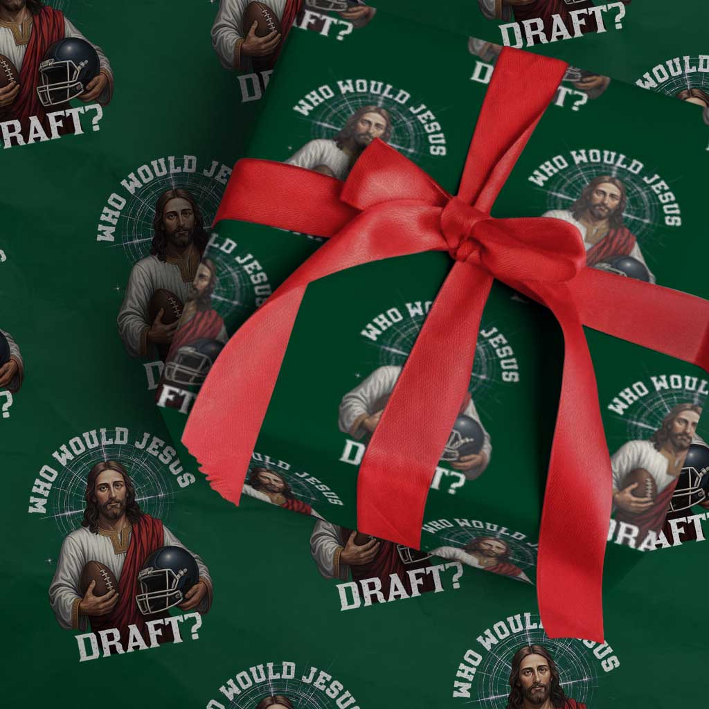 Christian Football Gift Wrapping Paper Roll Who Would Jesus Draft - Wonder Print Shop