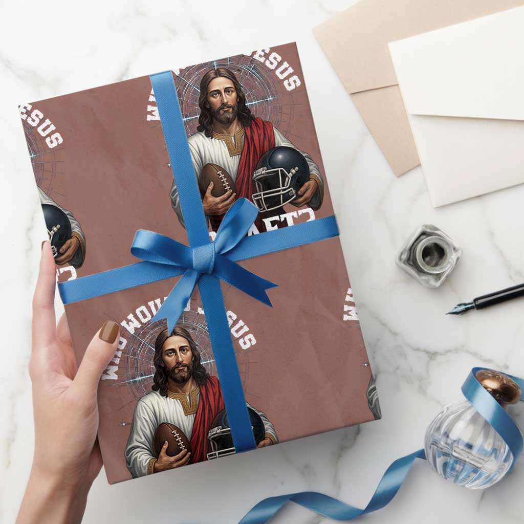 Christian Football Gift Wrapping Paper Roll Who Would Jesus Draft - Wonder Print Shop