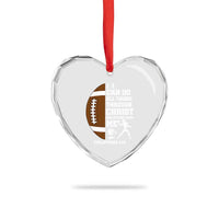 Christian Football Heart Crystal Glass Ornament I Can Do All Things Through Christ Bible Verse - Wonder Print Shop