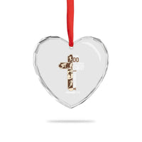 Christian Football Player Gift Heart Crystal Glass Ornament God Gives Me Strength - Wonder Print Shop