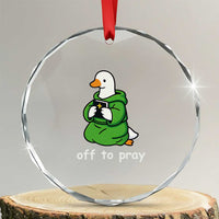 Christian Goose St Patrick's Day Crystal Glass Ornament Off To Pray