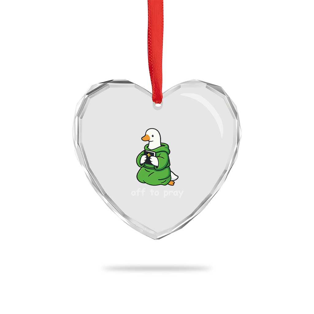 Christian Goose St Patrick's Day Heart Crystal Glass Ornament Off To Pray
