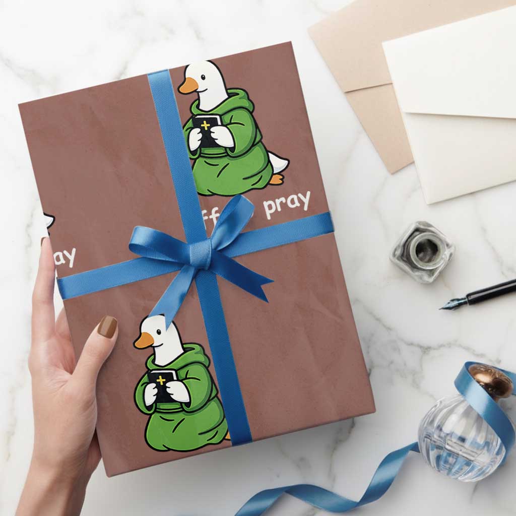 Christian Goose St Patrick's Day Wrapping Paper Roll Off To Pray