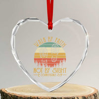 Christian Heart Crystal Glass Ornament Walk By Faith Not By Sight Retro - Wonder Print Shop