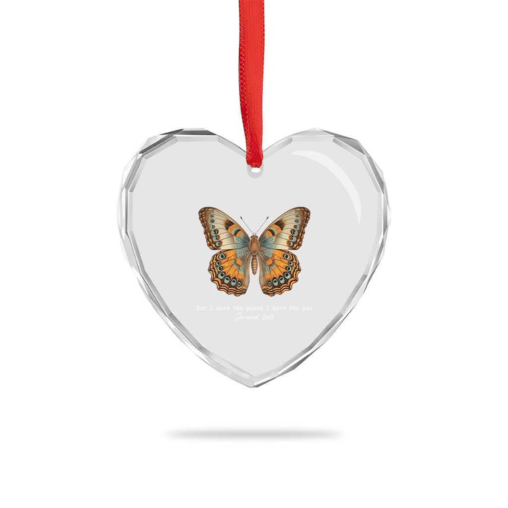 Christian Jeremiah 29:11 Heart Crystal Glass Ornament Bible Scripture For I Know The Plans I Have For You - Wonder Print Shop