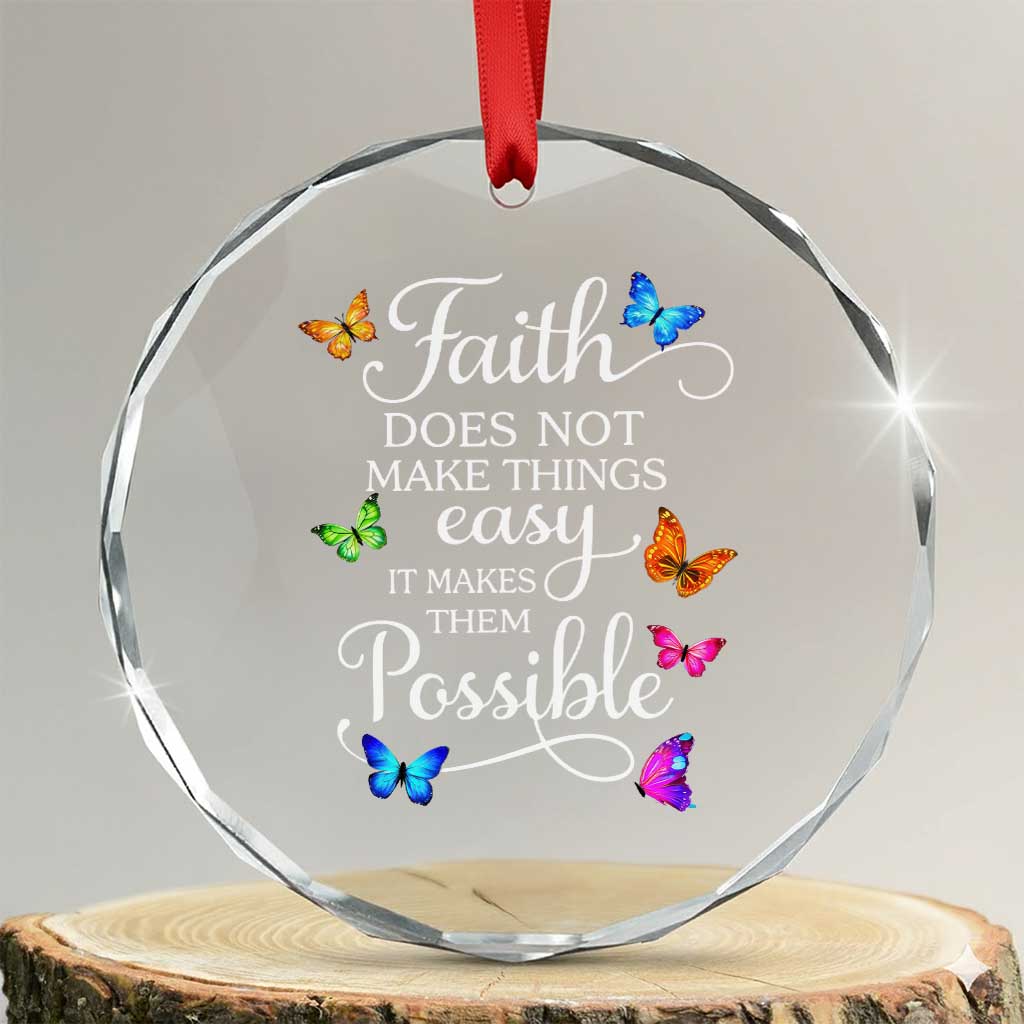 Christian Jesus Crystal Glass Ornament Butterfly Art Bible Verse Printed Faith Blessed Inspirational Girl