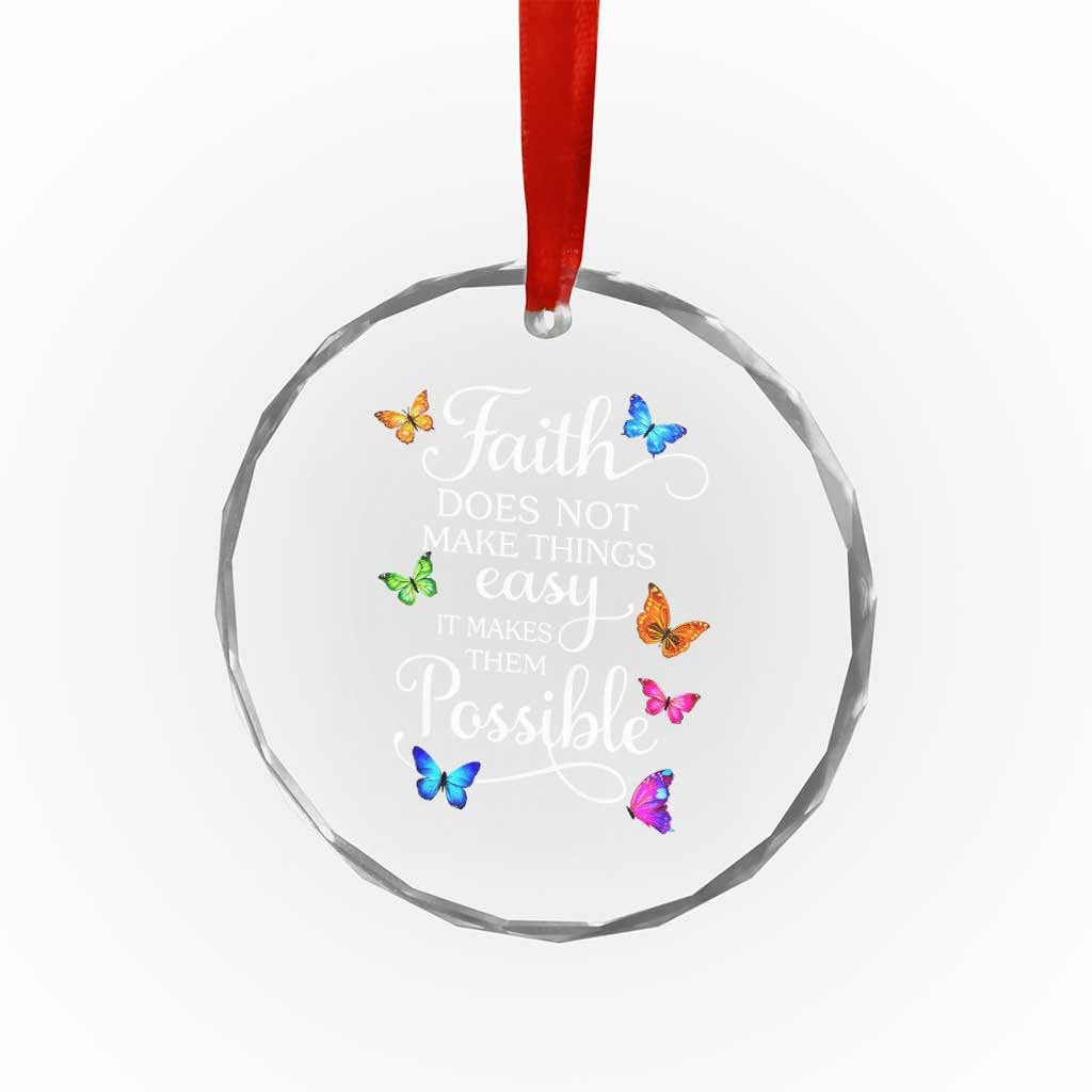Christian Jesus Crystal Glass Ornament Butterfly Art Bible Verse Printed Faith Blessed Inspirational Girl