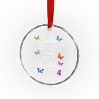 Christian Jesus Crystal Glass Ornament Butterfly Art Bible Verse Printed Faith Blessed Inspirational Girl
