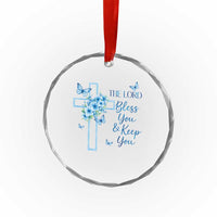 Christian Jesus Crystal Glass Ornament The Lord Bless You Encouraging Bible Verse Butterfly Art