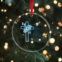 Christian Jesus Crystal Glass Ornament The Lord Bless You Encouraging Bible Verse Butterfly Art