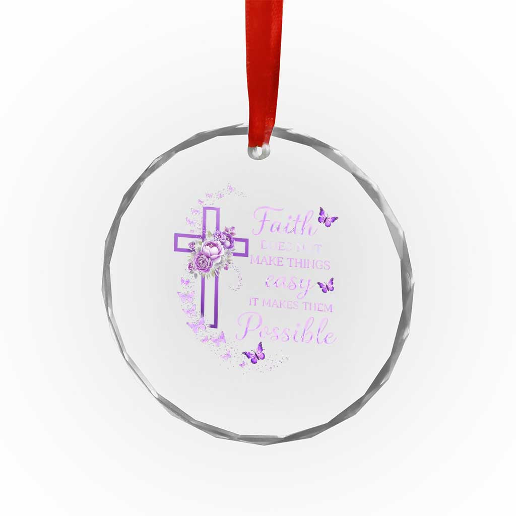 Christian Jesus Crystal Glass Ornament Vintage Bible Verse Printed Faith Blessed Inspirational Girl