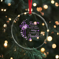 Christian Jesus Crystal Glass Ornament Vintage Bible Verse Printed Faith Blessed Inspirational Girl