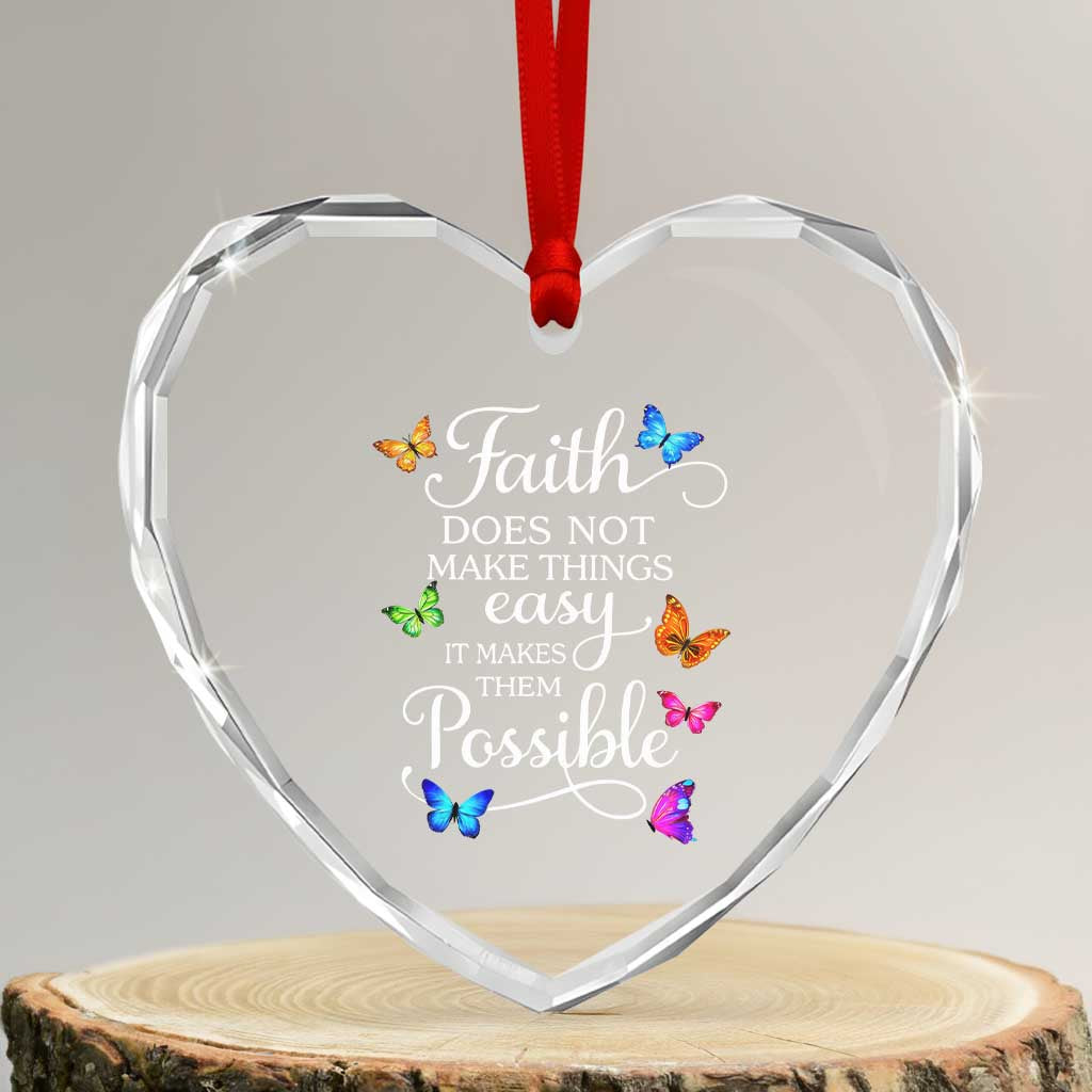 Christian Jesus Heart Crystal Glass Ornament Butterfly Art Bible Verse Printed Faith Blessed Inspirational Girl