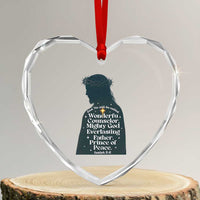 Christian Jesus Heart Crystal Glass Ornament Cross Bible Verse Inspirational Isalah 9:6 - Wonder Print Shop