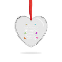 Christian Jesus Heart Crystal Glass Ornament Strength Dignity Encouraging Bible Verse Proverb Butterfly Art