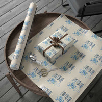 Christian Jesus Wrapping Paper Roll Blessed By God Saved By Jesus Blue Floral Cross Butterfly Art
