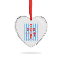Christian Jesus Lovers Heart Crystal Glass Ornament Striped Preppy God Is Good All The Time