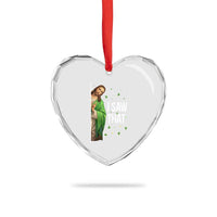 Christian Jesus St Patricks Day Meme Heart Crystal Glass Ornament I Saw That
