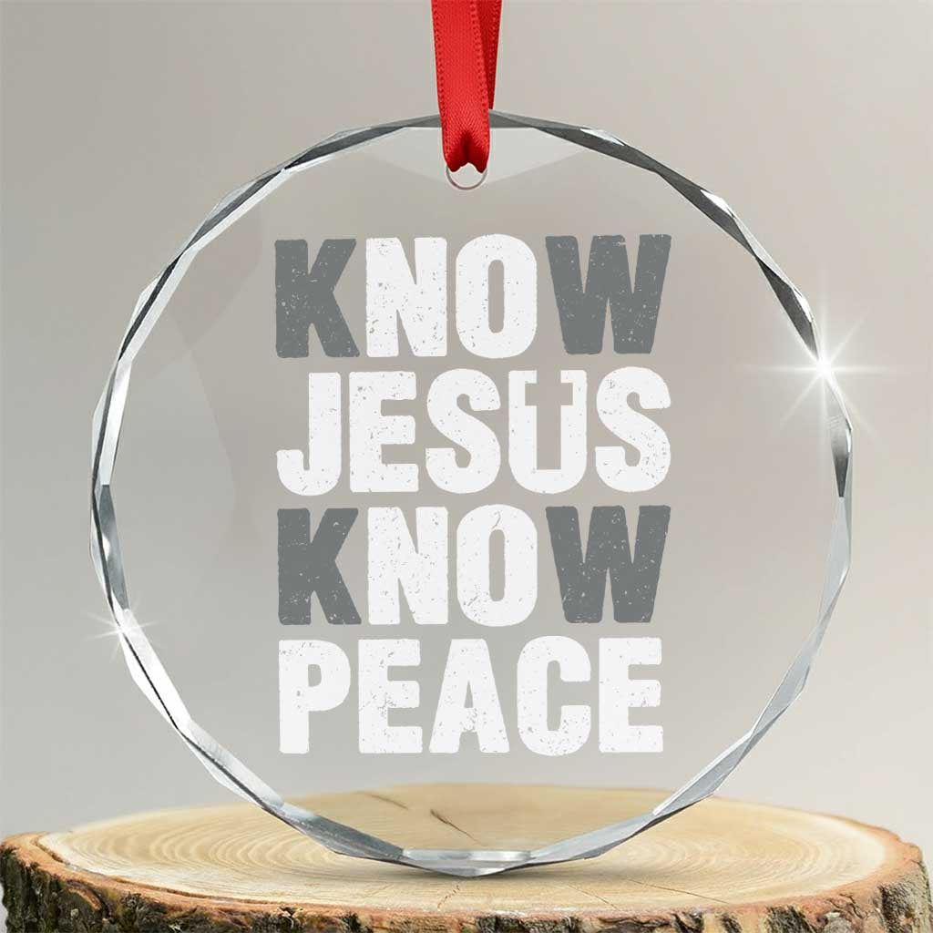 Christian Know Jesus Know Peace Crystal Glass Ornament Religion God Church Bible - Wonder Print Shop
