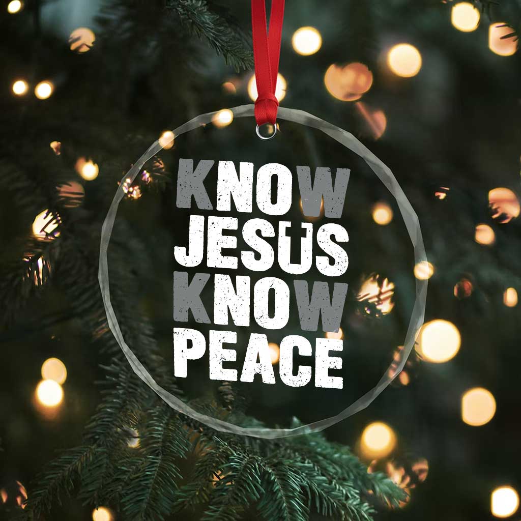 Christian Know Jesus Know Peace Crystal Glass Ornament Religion God Church Bible - Wonder Print Shop