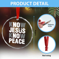Christian Know Jesus Know Peace Crystal Glass Ornament Religion God Church Bible - Wonder Print Shop