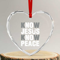 Christian Know Jesus Know Peace Heart Crystal Glass Ornament Religion God Church Bible - Wonder Print Shop