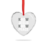 Christian Know Jesus Know Peace Heart Crystal Glass Ornament Religion God Church Bible - Wonder Print Shop