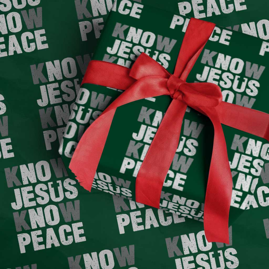 Christian Know Jesus Know Peace Wrapping Paper Roll Religion God Church Bible - Wonder Print Shop