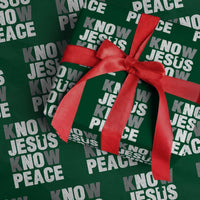 Christian Know Jesus Know Peace Wrapping Paper Roll Religion God Church Bible - Wonder Print Shop