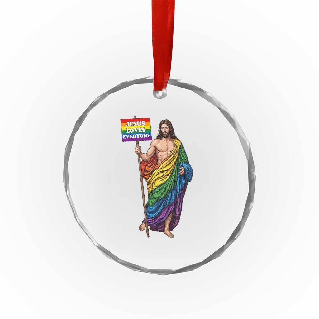 Christian LGBTQ Support Crystal Glass Ornament Jesus Loves Everyone